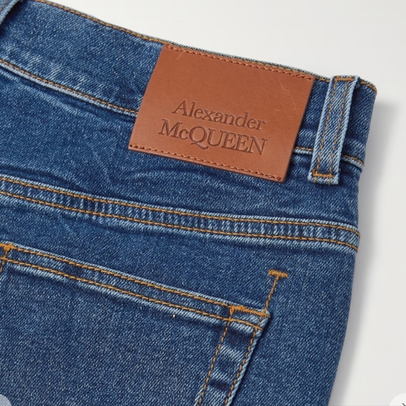 NWT$900 Alexander McQueen Dark Blue High Rise Flare Jeans Sz 24 - Picture 6 of 15